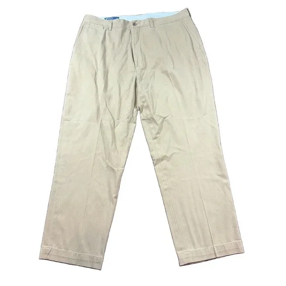 VTG Polo Ralph Lauren Pants Mens Fit 39x30 Khaki Tan Cotton Chino Straight