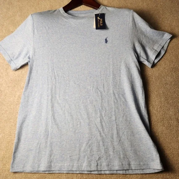 Polo Ralph Lauren Mens Crewneck T-Shirt Light Blue Heather‎ Pony Logo NWT