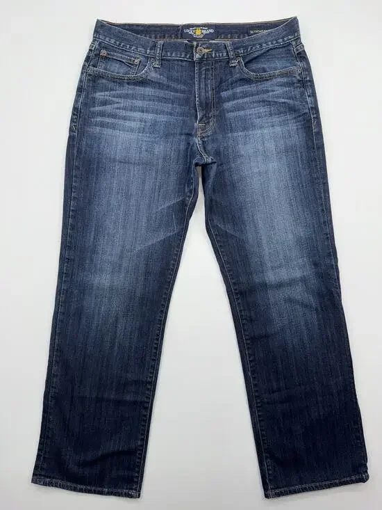 Lucky Brand 361 Vintage Straight Jeans Men's 33x30 Medium Dark Wash Baggy Y2K