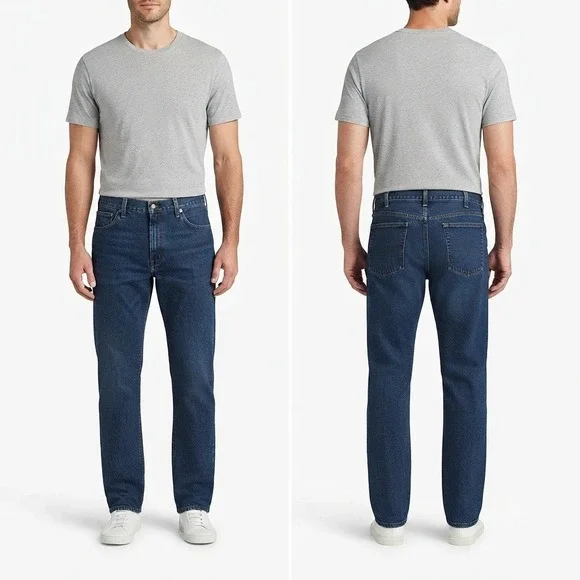 Cremieux Jeans Mens 46x30 Premium Denim Straight Leg Mens Dark Wash Blue Stretch
