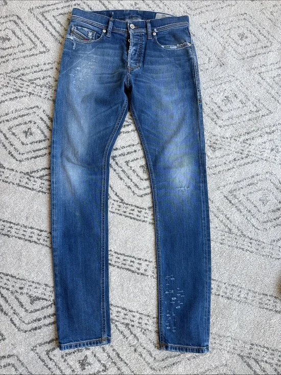 Diesel Tepphar 29x30 Jeans Men’s Blue Slim Carrot Stretch 084XU measure 30x30