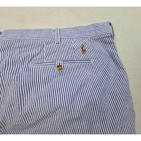 Polo Ralph Lauren Shorts Mens 44B Blue White Seersucker Stretch Classic Fit