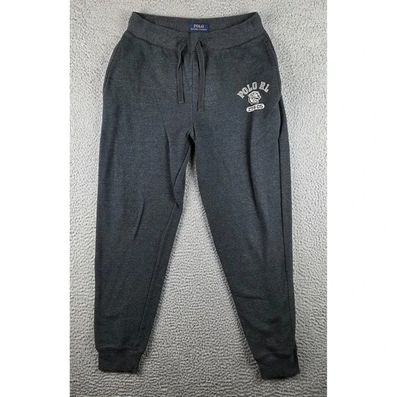 Polo Ralph Lauren Pajama Pants Mens Medium Gray Tiger Logo Sleep Joggers Cotton