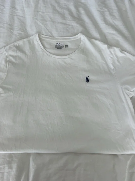 Polo by Ralph Lauren White Crewneck T-Shirt with Navy Pony