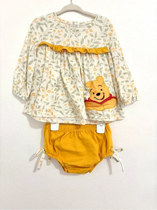 Disney Winnie the Pooh Floral Top with Mustard Bloomers