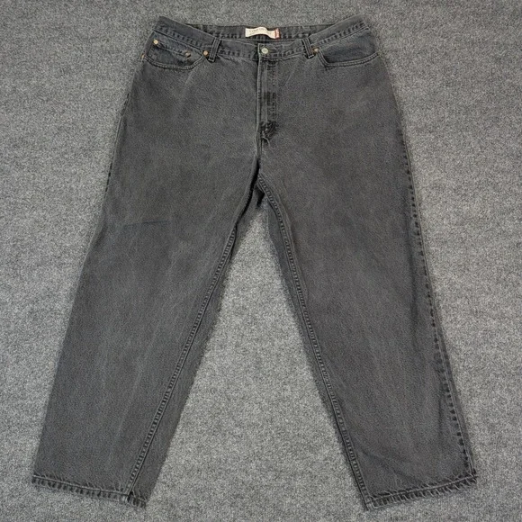 Levis 560 Comfort Fit Jeans Mens 42x32 Faded Black Tapered Leg Denim Pants