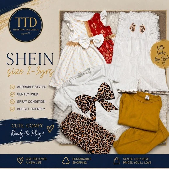 SHEIN Toddler Girls Clothes Bundle Size 2-3Y Dress, Romper  and 2 Leggings Sets