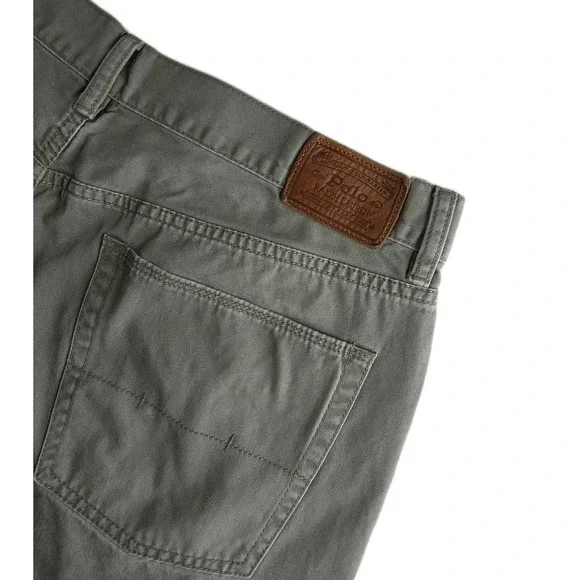 Polo Ralph Lauren Chino Pants Men's 38X32 Green 650 Straight 5 Pocket Flat Front