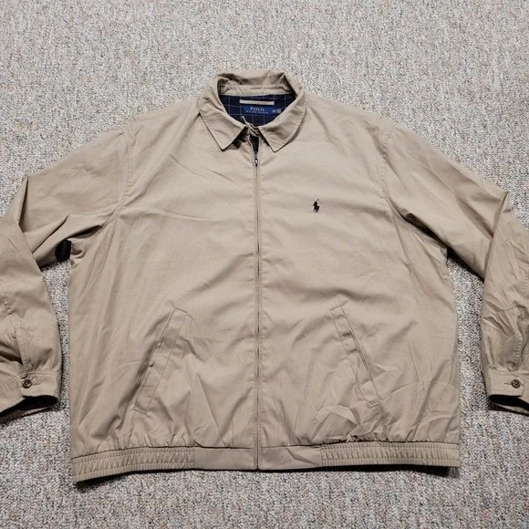 Polo Ralph Lauren Mens 3XLT Tan Beige Bi-Swing Jacket Windbreaker Big and Tall‎