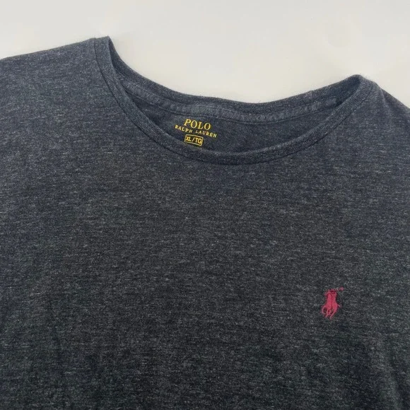 Polo Ralph Lauren T-Shirt Mens XL Gray Short Sleeve Custom Fit Pony Logo Tee