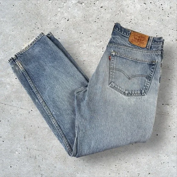 Vtg Levis 505 Jeans Measure‎ 36x32 90s Light Wash Straight Relaxed Denim