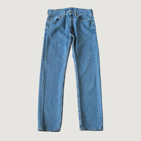 Levis 505 Jeans Mens Blue Straight Leg Classic 32x34 Denim Retro Preppy Casual
