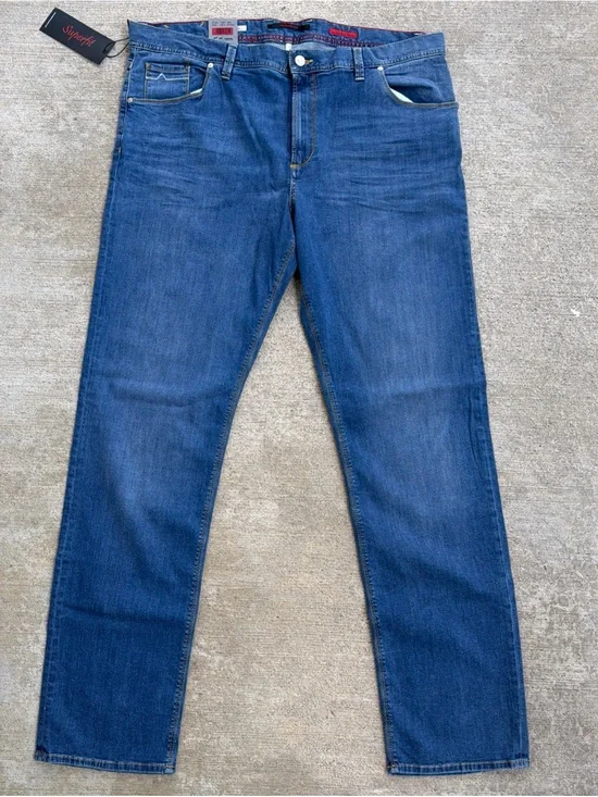 $215 Alberto Men’s Stone Wash Superfit Denim Jeans Size 40X 34, NWT