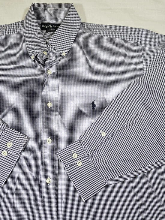 Vintage Polo Ralph Lauren Men's Yarmouth Gingham Check Shirt 16 34/35 Large