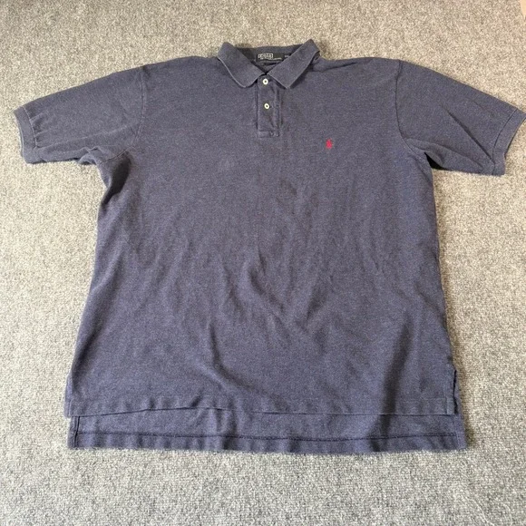 Polo Ralph Lauren Mens‎ XXL Navy Blue Cotton Short Sleeve Pony Logo Polo Shirt