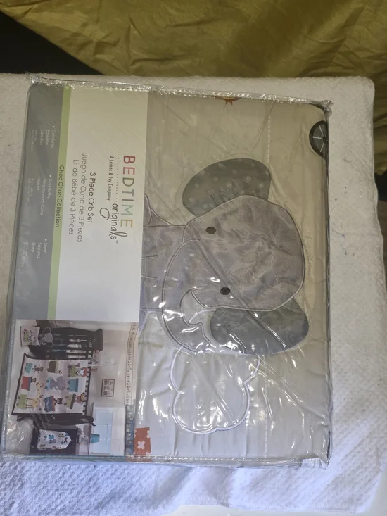 Bedtime Originals Gray Elephant 3-Piece Crib Bedding Set