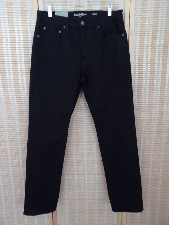NWT Men's Goodfellow Size 32x32 Athletic Slim Fit Total Flex Black Denim Jeans