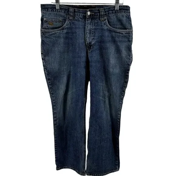 Mountain Khakis Straight Leg Jeans Denim Medium Wash Mid Rise Blue Waist 36