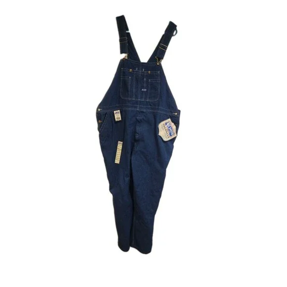 Big Smith Denim Bib Overalls Relaxed Fit 50x32 NWT 100% Cotton Workwear Blue USA