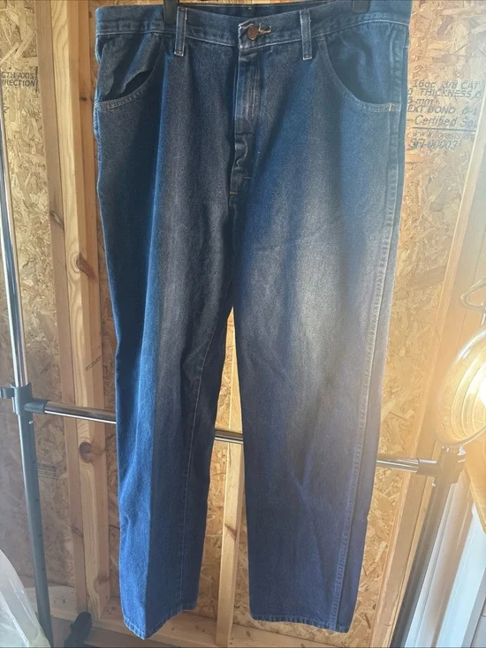 Rustler Men's Dark Blue Denim Jeans 38x34