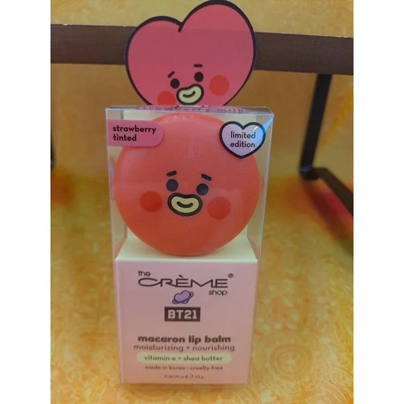 The Creme Shop BT21 Macaron Lip Balm Strawberry‎ Tinted Limited Edition
