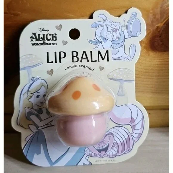 Disney Alice In Wonderland Vanilla Scented Mushroom Lip Balm, New In Package!