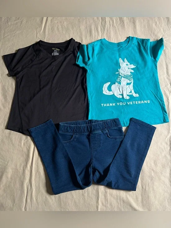 Sonoma Teal Kids Tee with Black Layered Top