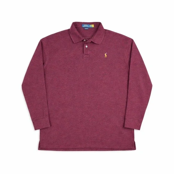 Polo Ralph‎ Lauren Men's XXL Classic Fit Long Sleeve Polo Burgundy Flesh Pony