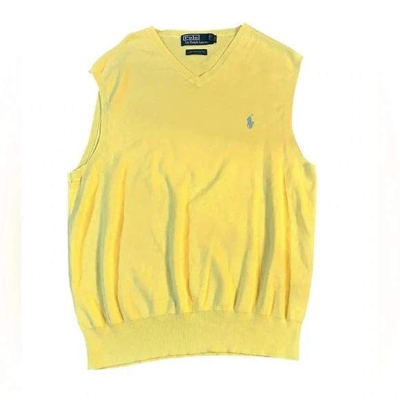 Polo Ralph Lauren 100% Pima Cotton Vest - Mens Size Medium Yellow