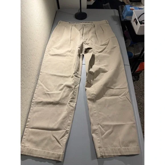 Vintage Polo‎ Ralph Lauren Andrew Pant Men's 38x32 (36x31) Pleated Chino Tan