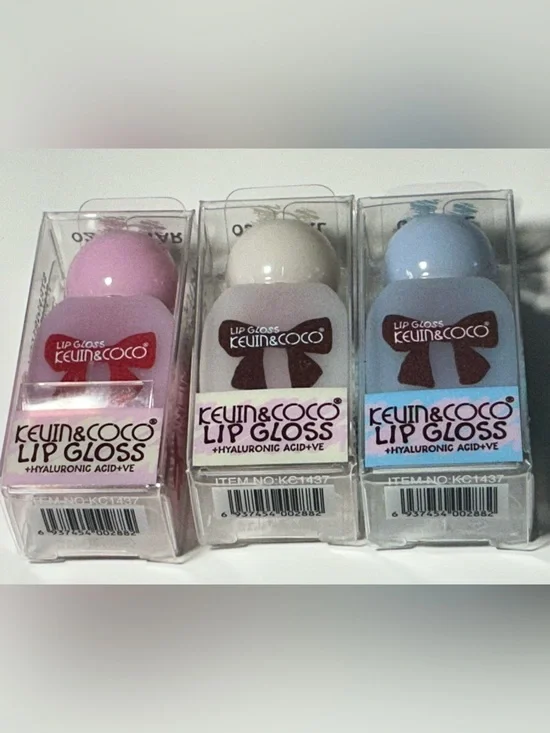 Kevin & Coco Lip Gloss Set | Hyaluronic Acid + Vitamin E , 3 Piece Set