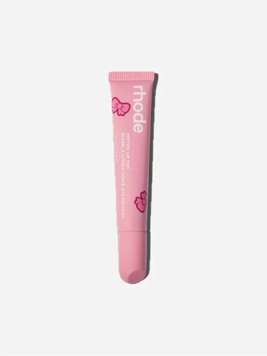 RHODE Pink Peptide Lip Tint Tube with Floral Detail