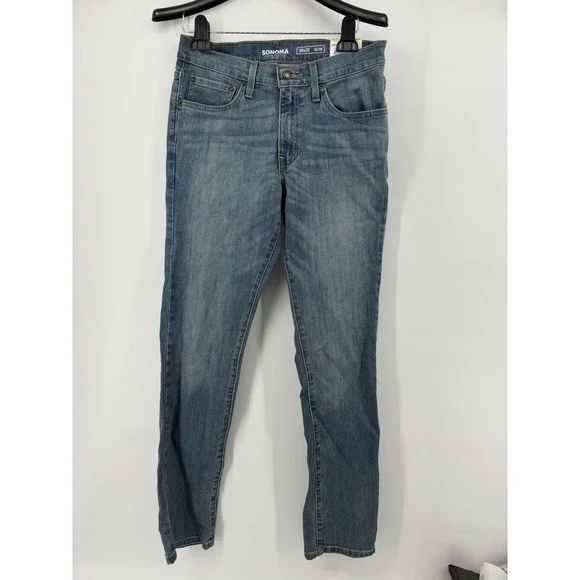 Sonoma Goods For Life Mens Slim Fit Stretch Jeans Medium Wash 30x32 Denim