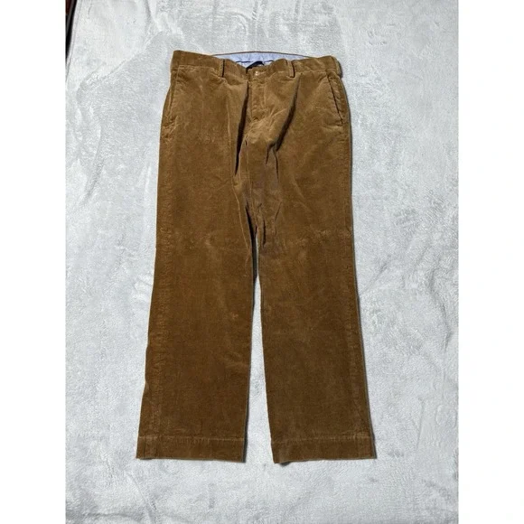 Polo Ralph Lauren Corduroy Pants Mens 35x28 Brown‎ Classic Fit Stretch