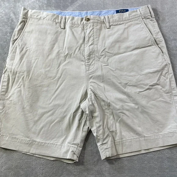 Polo‎ Ralph Lauren Chino Shorts Mens 42 Tan Khaki Stretch Classic Summer Preppy