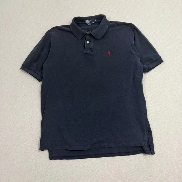 Vintage Polo Ralph Lauren Polo Men's XL Navy Blue Short Sleeve Pony Logo Preppy