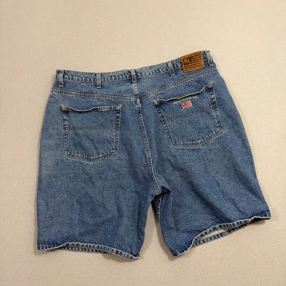 Vintage Polo Jeans Co Ralph Lauren Shorts Men's 42 Blue USA Flag Embroidered y2k
