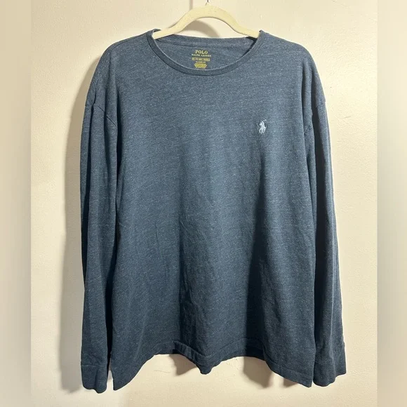 Polo Ralph Lauren Men’s XL Shirt Blue Long Sleeve Pony Classic Fit T-shirt