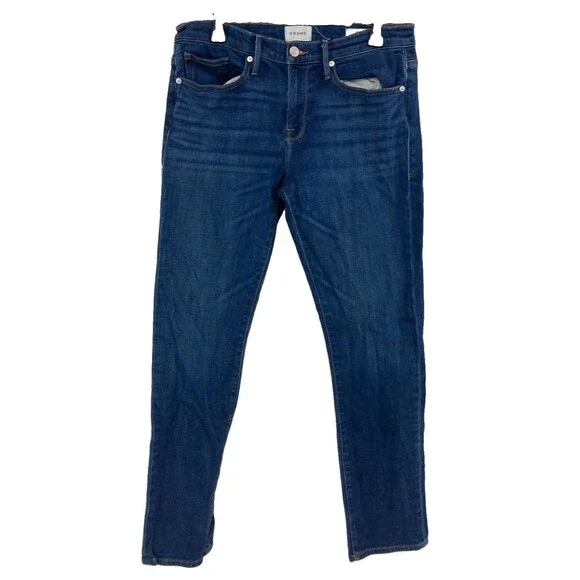 Men's Frame L'Homme Slim Jeans Dark Wash Blue Size 33L (Measures 32x31)