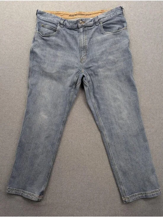 Duluth Flex Ballroom Jeans Mens 40x30 Blue Light Wash Relaxed Straight Denim