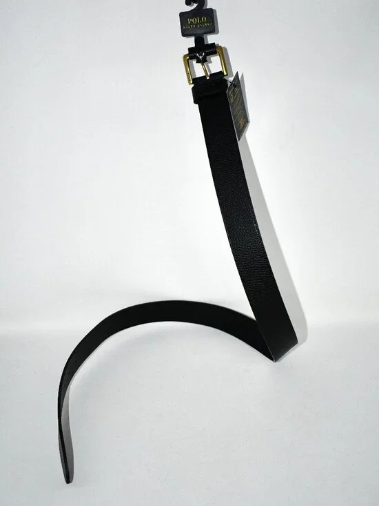 Polo Ralph Lauren Signature Pony Leather Belt in Black Size:36 #405898669001 NWT