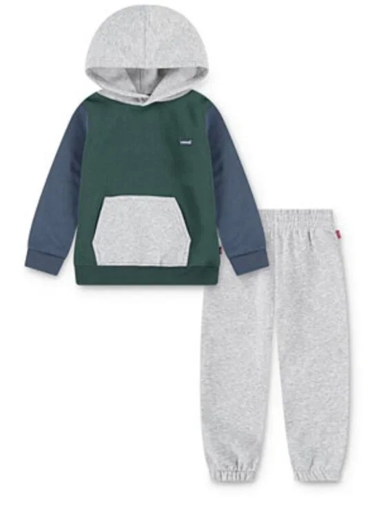 Levi's Little Kid Color Block Long-Sleeve Hoodie & Joggers in Size 4 (XS)