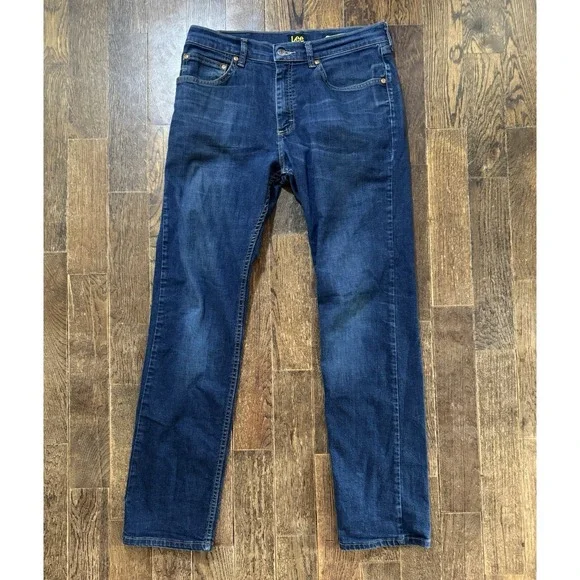 Lee Classic Fit Straight Leg Jeans Mens 32x30 Blue Excellent‎ Mid Rise Stretch