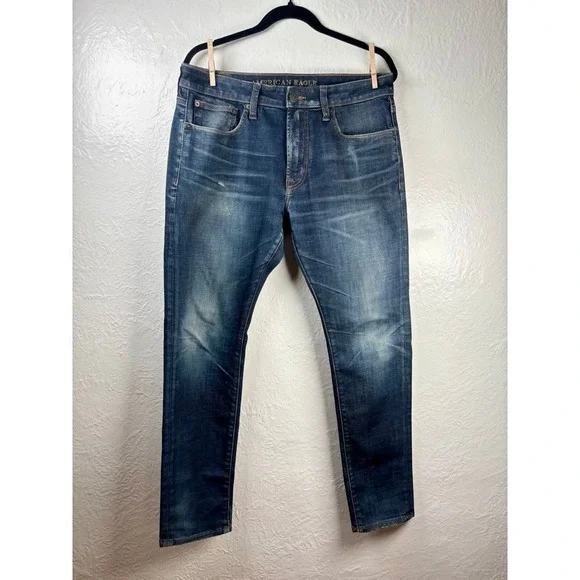 American Eagle Slim Taper Jeans Mens 33x30 Dark Wash 360 Extreme Flex Denim