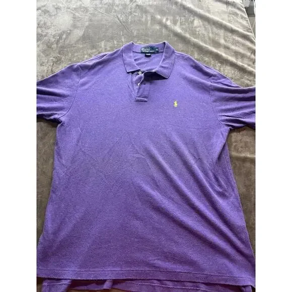 Ralph Lauren Polo Shirt‎ XL Purple Yellow Pony  Classic Preppy Mens