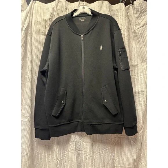 Polo‎ Ralph Lauren Men's Double Knit Bomber Jacket Size XL Iconic Logo Full Zip