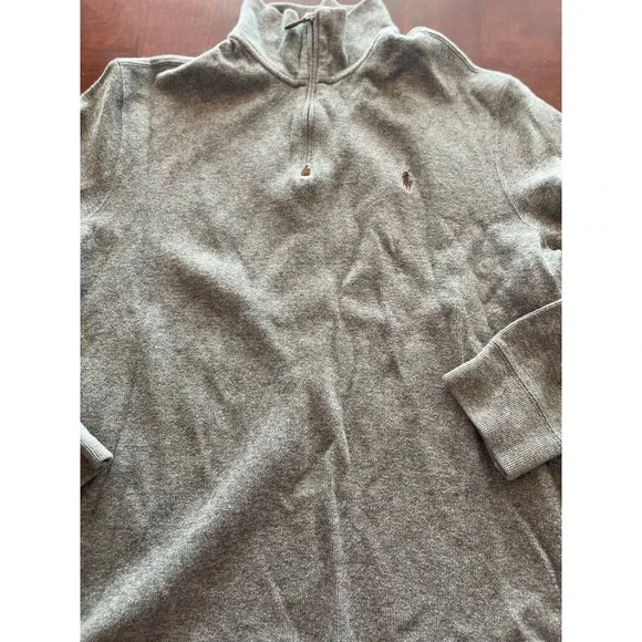 Polo‎ Ralph Lauren Men's Gray Quarter Zip Sweater Size L
