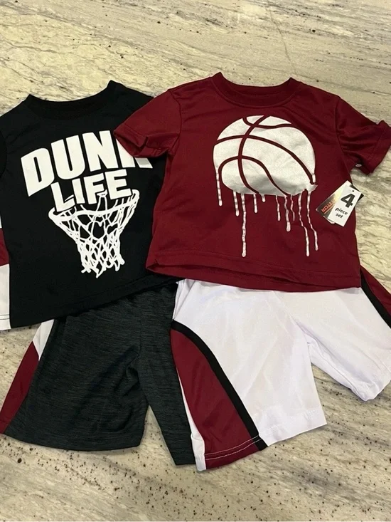 Kids'  Basketball Graphic Tee & Shorts Set size 2T