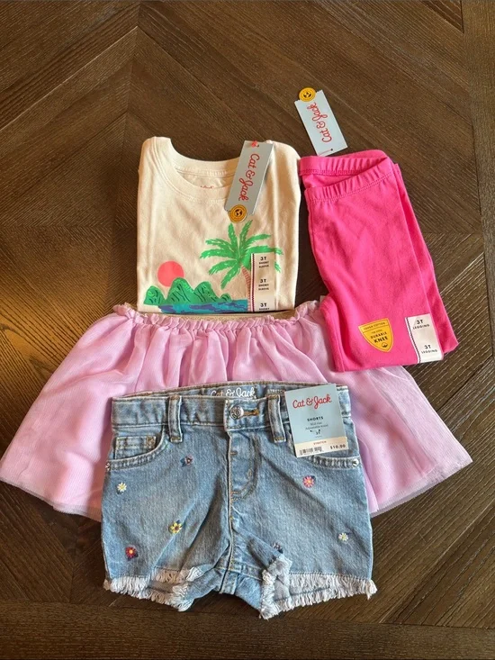 Cat & Jack Toddler Girls Bundle Size 3T New NWT