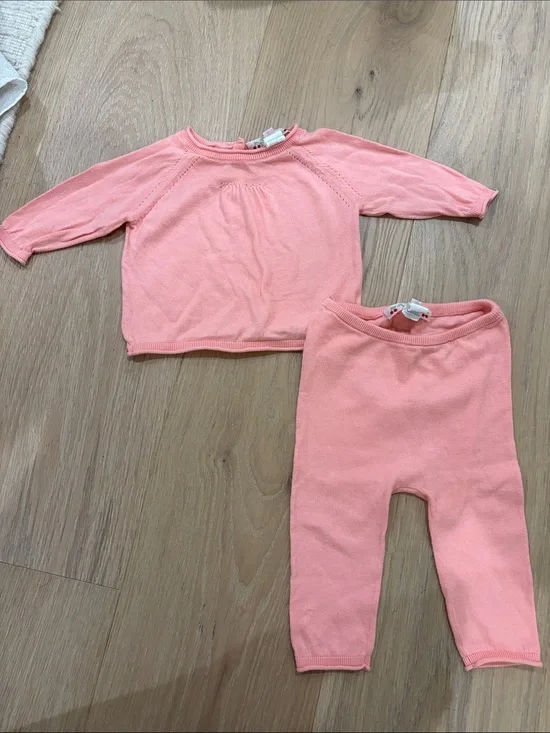 Bonpoint Two-Piece Knit Set in punch Pink